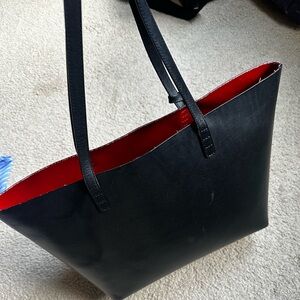 Mansur Gavriel Tote- black with red interior